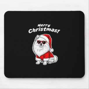 Christmas Pomeranian Funny Santa Dog Cute Holiday  Mouse Pad