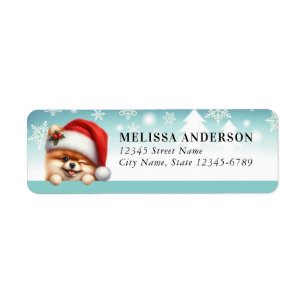 Christmas Pomeranian Return Address Labels