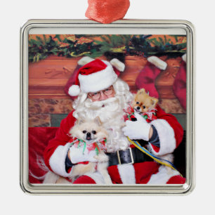 Christmas - Pomeranian - Toby & Andy Metal Tree Decoration