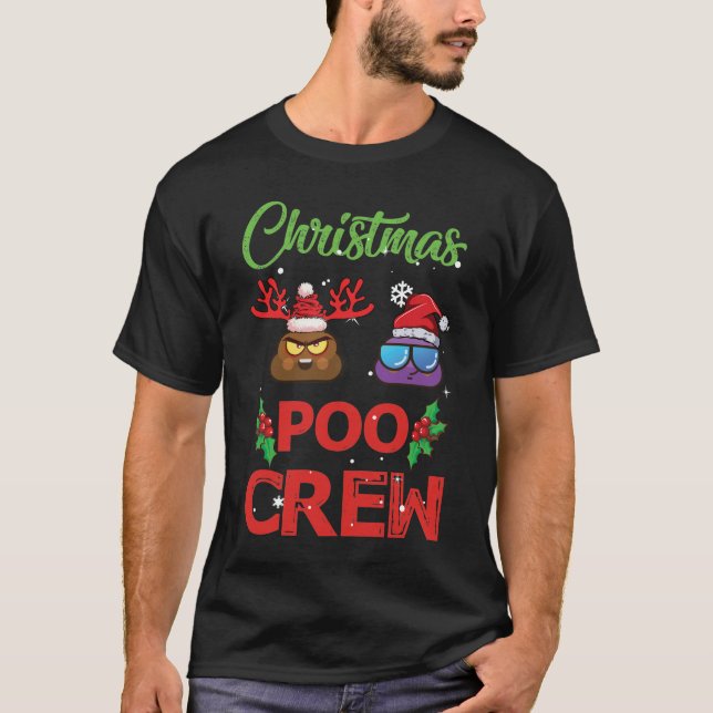 Christmas Poo Crew Christmas Poop Emoji T-Shirt (Front)