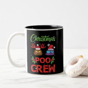Christmas Poo Crew Christmas Poop Emoji Two-Tone Coffee Mug