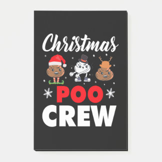 Christmas Poo Crew Holiday Funny Xmas Emoji Post-it Notes