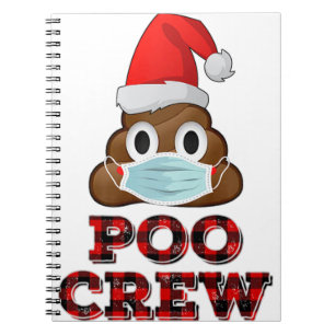 Christmas Poo Crew Shirt Face Mask Poop Emoji Red Notebook