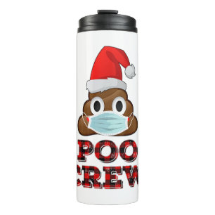 Christmas Poo Crew Shirt Face Mask Poop Emoji Red Thermal Tumbler