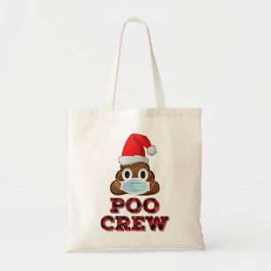 Christmas Poo Crew Shirt Face Mask Poop Emoji Red Tote Bag