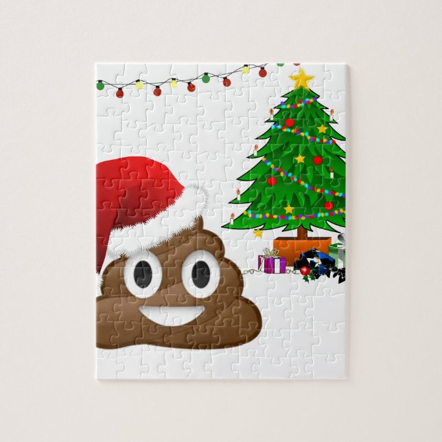 christmas poo emoji jigsaw puzzle (Vertical)