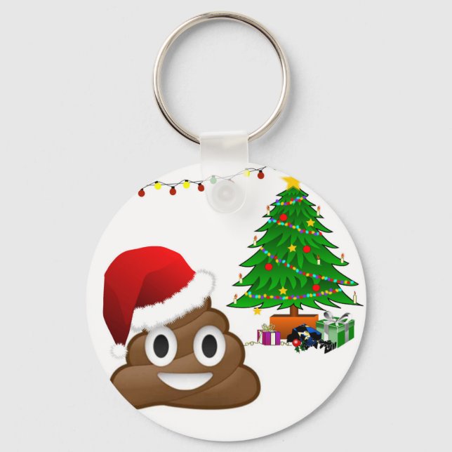 christmas poo emoji key ring (Front)