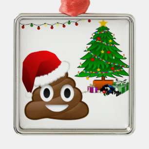 christmas poo emoji metal tree decoration