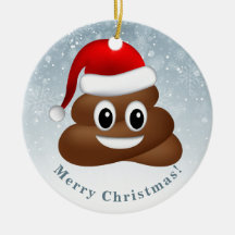 christmas poo emoji with santa hat