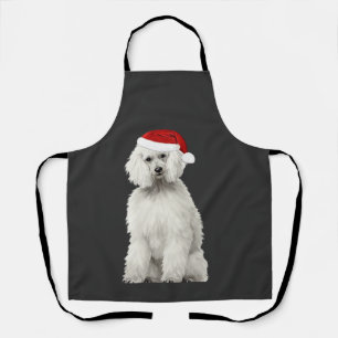 Christmas Poodle Christmas Tree Dog Puppy Watercol Apron