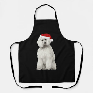 Christmas Poodle Christmas Tree Dog Puppy Watercol Apron