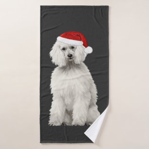 Christmas Poodle Christmas Tree Dog Puppy Watercol Bath Towel