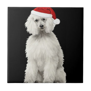 Christmas Poodle Christmas Tree Dog Puppy Watercol Ceramic Tile