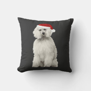 Christmas Poodle Christmas Tree Dog Puppy Watercol Cushion