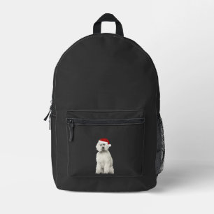 Christmas Poodle Christmas Tree Dog Puppy Watercol Printed Backpack