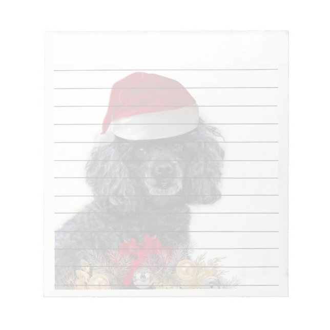 Christmas poodle dog notepad (Front)