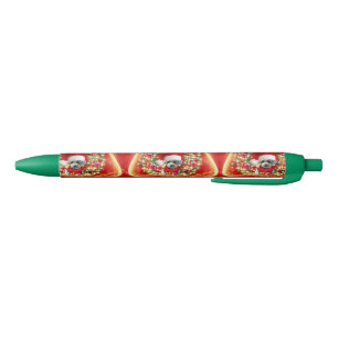 Christmas Poodle Golden Harp Writers Pen