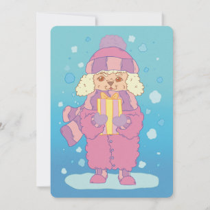 Christmas Poodle Holiday Card