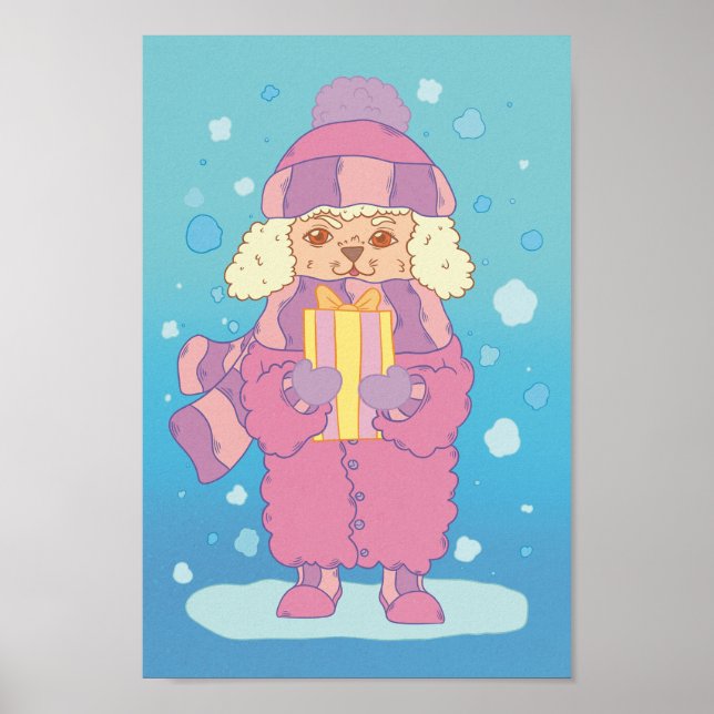 Christmas Poodle Poster (Front)