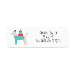 Christmas Poodle Return Address Label