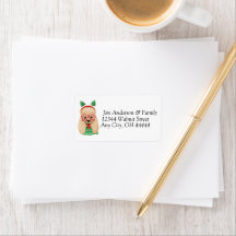 Christmas Poodle Return Address Labels