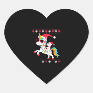 Christmas Poodle Unicorn Sunglasses Poodles T-Shir Heart Sticker