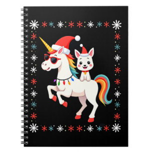Christmas Poodle Unicorn Sunglasses Poodles T-Shir Notebook