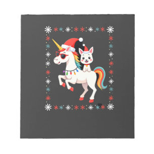 Christmas Poodle Unicorn Sunglasses Poodles T-Shir Notepad