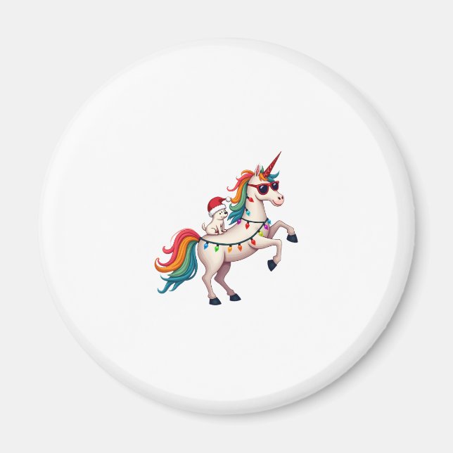 Christmas Poodle Unicorn Sunglasses Poodles Tank T Magnet (Front)