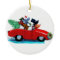 Christmas Poodle Vintage Red Car