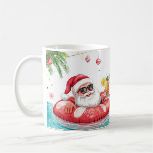 Christmas Pool Party with Santa Claus  Coffee Mug