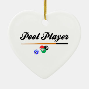 Christmas Pool Player Ceramic Tree Decoration