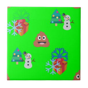 christmas poop emoji ceramic tile