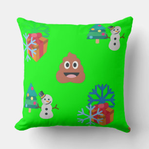 christmas poop emoji cushion