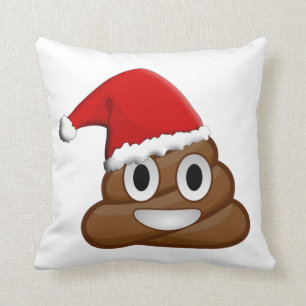Christmas poop emoji cushion