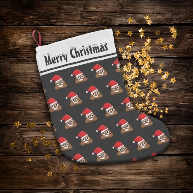 Christmas poop emoji cute pattern small christmas stocking (Creator Uploaded)
