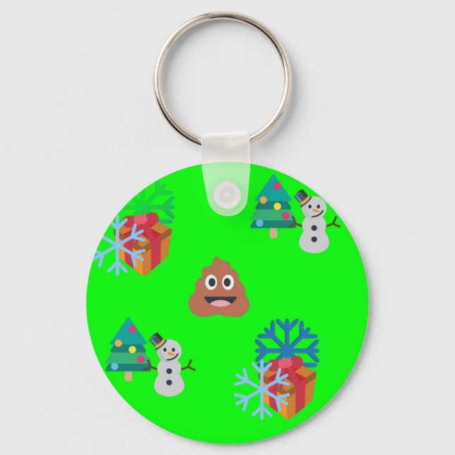 christmas poop emoji key ring (Front)