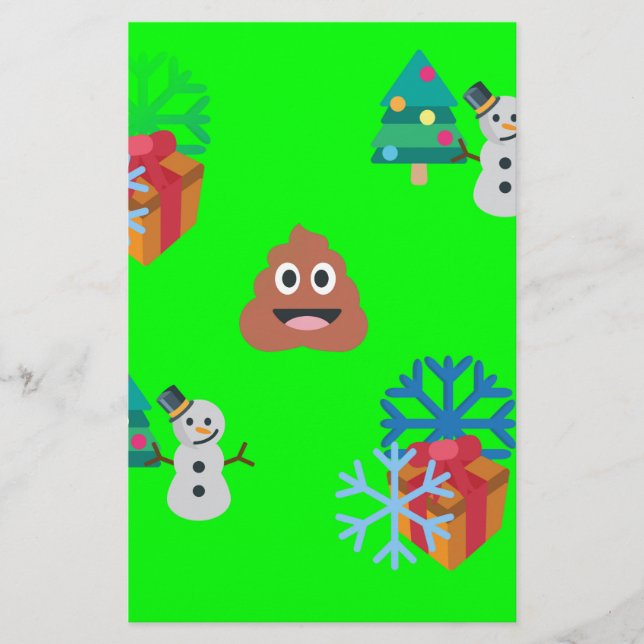 christmas poop emoji stationery (Front)