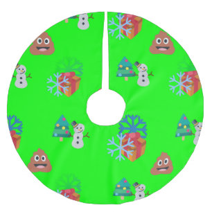 christmas poop emoji xmas tree skirt