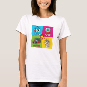 Christmas Pop Art Listen Magic Deliver Brew T-Shirt