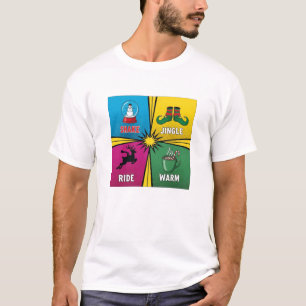 Christmas Pop Art Shake Jingle Ride Warm T-Shirt