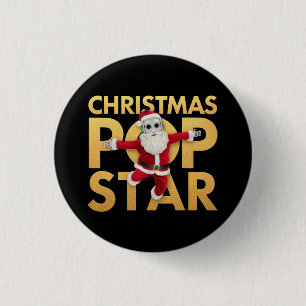 Christmas Pop Star Cute & Colourful Holiday 3 Cm Round Badge