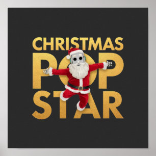 Christmas Pop Star Cute & Colourful Holiday Poster