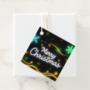 Christmas Popular Neon Holiday Collection Favour Tags