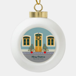 Christmas Portuguese Festive House Ceramic Ball Christmas Ornament
