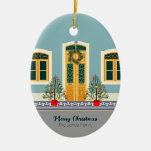 Christmas Portuguese Festive House Ceramic Ornament
