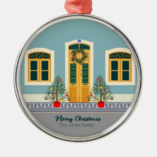 Christmas Portuguese Festive House Metal Ornament