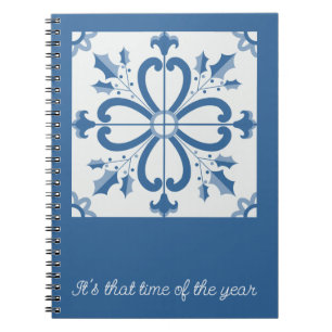 Christmas Portuguese holy tiles Recipe organiser Notebook