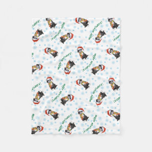 Christmas Portuguese Water Dog Fleece Blanket