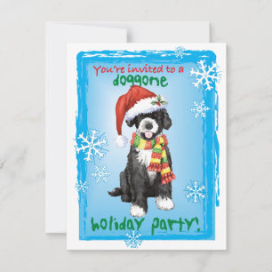 Christmas Portuguese Water Dog Invitation
